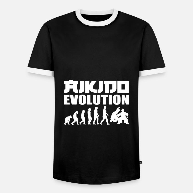 Aikido Evolution Aikido-Lehrer - Männer Kontrast-T-Shirt - Schwarz/Weiß
