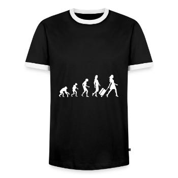 Reisen Reise Urlaub - Männer Kontrast-T-Shirt - Schwarz/Weiß - Vorne - AI Model Female 172 light (172cm) & AI Model Male 178 light (178cm)