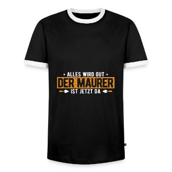 Alles Wird Gut Maurer Ist Da Maurer - Männer Kontrast-T-Shirt - Schwarz/Weiß - Vorne - AI Model Female 172 light (172cm) & AI Model Male 178 light (178cm)