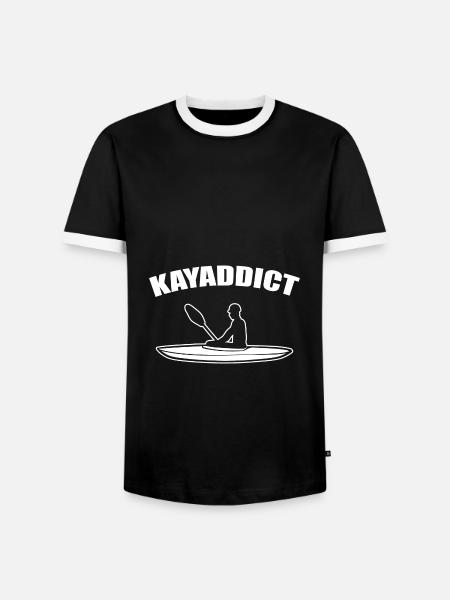 Kajaksüchtiger Abenteuerlich - Männer Kontrast-T-Shirt - Schwarz/Weiß
