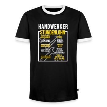 Handwerker Sprüche von Handwerk für Handwerker - Männer Kontrast-T-Shirt - Schwarz/Weiß - Vorne - AI Model Female 172 light (172cm) & AI Model Male 178 light (178cm)