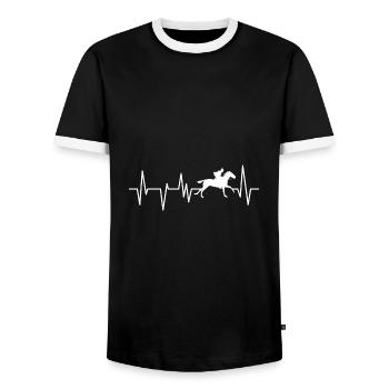Pferde Pferd Reiten - Männer Kontrast-T-Shirt - Schwarz/Weiß - Vorne - AI Model Female 172 light (172cm) & AI Model Male 178 light (178cm)