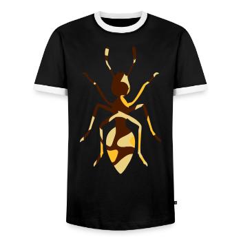 ANT / ANT FROM ABOVE - CAMO / CAMOUFLAGE - Men's Ringer Shirt - black/white - Front - AI Model Female 172 light (172cm) & AI Model Male 178 light (178cm)