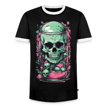 Goth Skull Candy Pastel Gothic Weirdcore Design - Men's Ringer Shirt - black/white - Front - AI Model Female 172 light (172cm) & AI Model Male 178 light (178cm)