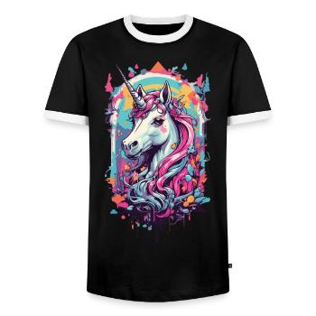 Gothique Licorne Magie Pastel Occulte Streetwear - T-shirt contrasté Homme - noir/blanc - Devant - AI Model Female 172 light (172cm) & AI Model Male 178 light (178cm)