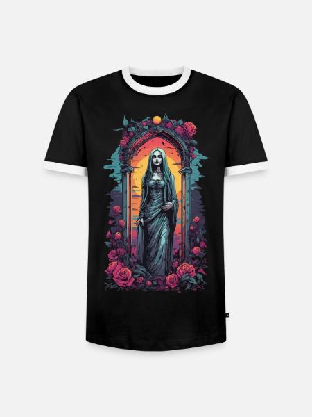 Occult Gothic Aesthetic Retro Wave Streetwear - Men's Ringer Shirt - black/white