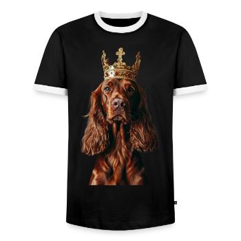 Setter irlandais - T-shirt contrasté Homme - noir/blanc - Devant - AI Model Female 172 light (172cm) & AI Model Male 178 light (178cm)