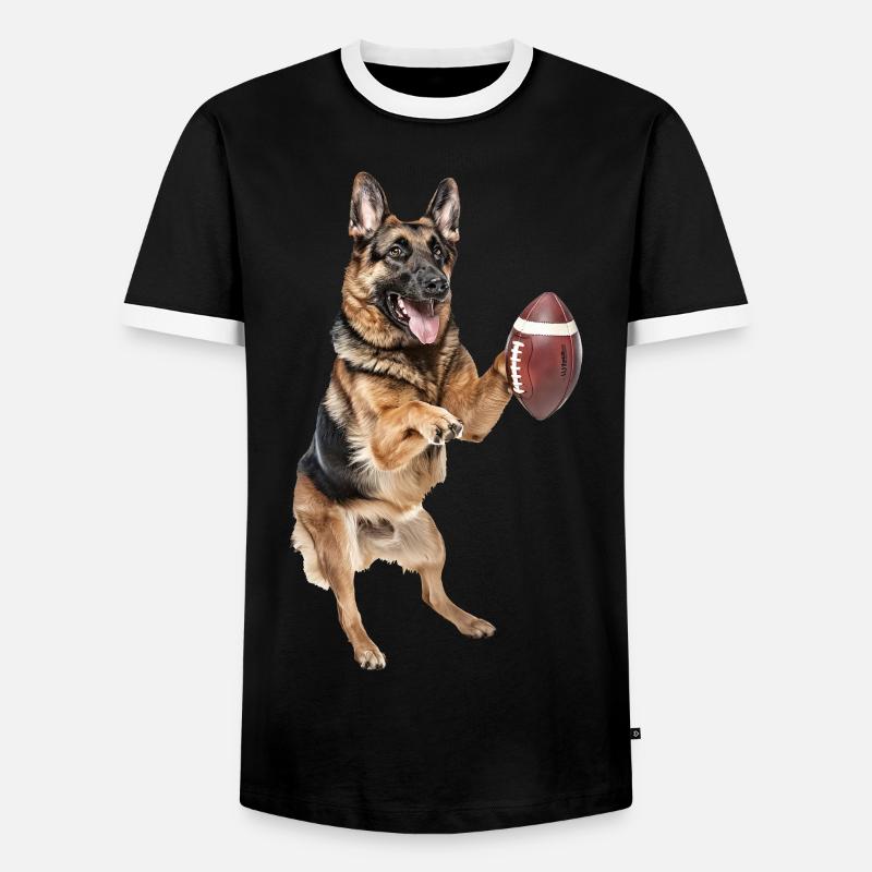 German Shepherd - Men's Ringer Shirt - black/white