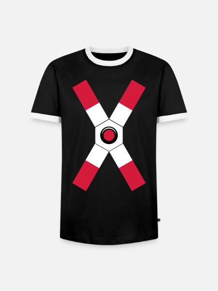 Andreaskreuz Warnlicht - Männer Kontrast-T-Shirt - Schwarz/Weiß