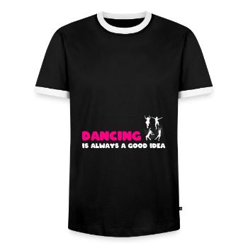 Lustiges Tanzen Sprichwort Tanzchoreograf - Männer Kontrast-T-Shirt - Schwarz/Weiß - Vorne - AI Model Female 172 light (172cm) & AI Model Male 178 light (178cm)