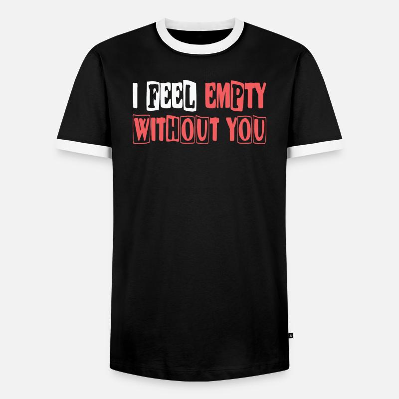 Empty without you - Men's Ringer Shirt - black/white