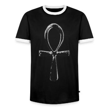 ankh bdsm croix chrétien - T-shirt contrasté Homme - noir/blanc - Devant - AI Model Female 172 light (172cm) & AI Model Male 178 light (178cm)