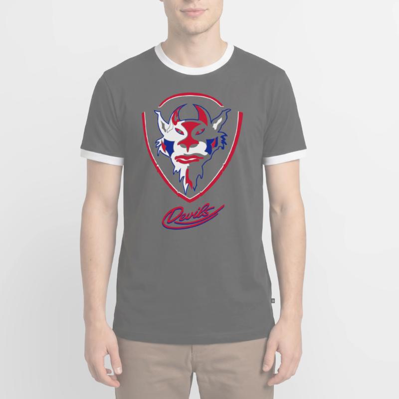 Devils visuels logo avec Devils Script T-shirt contrasté Homme