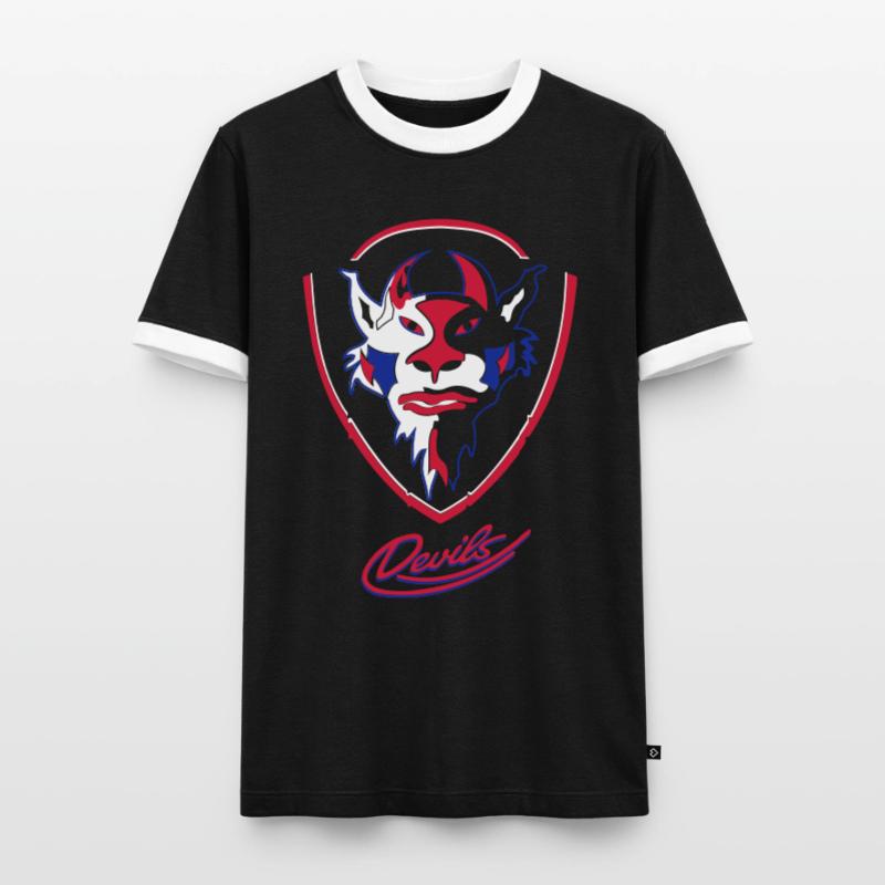 Devils visuels logo avec Devils Script T-shirt contrasté Homme