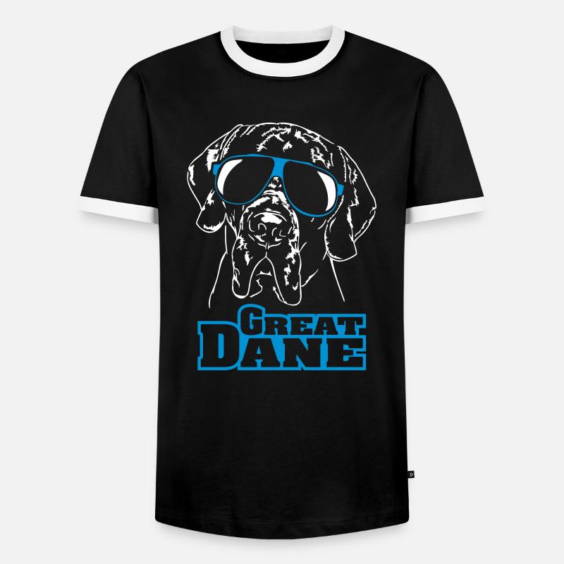 GREAT DANE cool - Men's Ringer Shirt - black/white