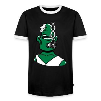 Zombie fraîche articulation kiffen maladroit - T-shirt contrasté Homme - noir/blanc - Devant - AI Model Female 172 light (172cm) & AI Model Male 178 light (178cm)