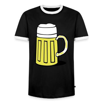 bier - Men's Ringer Shirt - black/white - Front - AI Model Female 172 light (172cm) & AI Model Male 178 light (178cm)