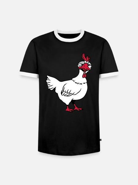 Huhn böse - Männer Kontrast-T-Shirt - Schwarz/Weiß