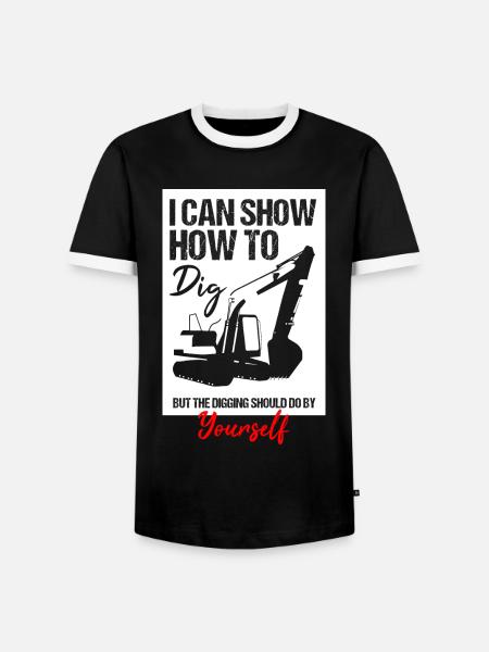 Baggerrückenbagger für Baggerfahrer - Männer Kontrast-T-Shirt - Schwarz/Weiß