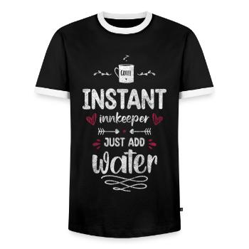 Gaststätte Alkohol Rauchen - Männer Kontrast-T-Shirt - Schwarz/Weiß - Vorne - AI Model Female 172 light (172cm) & AI Model Male 178 light (178cm)
