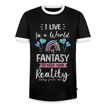 Elf Children Boys Daughter - Men's Ringer Shirt - black/white - Front - AI Model Female 172 light (172cm) & AI Model Male 178 light (178cm)