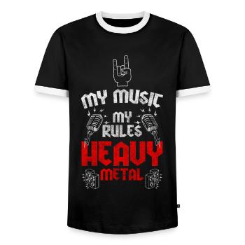 Rock and Roll Rock célèbre le hardcore - T-shirt contrasté Homme - noir/blanc - Devant - AI Model Female 172 light (172cm) & AI Model Male 178 light (178cm)