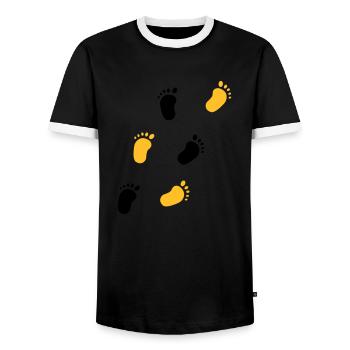 Baby pieds - T-shirt contrasté Homme - noir/blanc - Devant - AI Model Female 172 light (172cm) & AI Model Male 178 light (178cm)