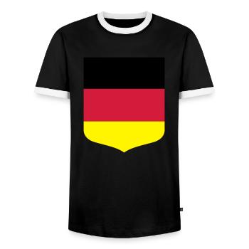 Germany flag - Men's Ringer Shirt - black/white - Front - AI Model Female 172 light (172cm) & AI Model Male 178 light (178cm)
