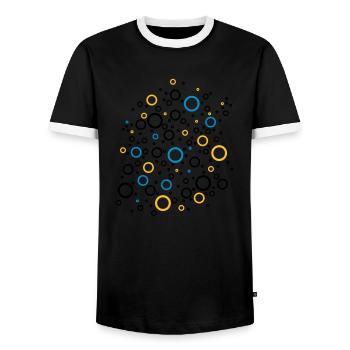 Colour Bubbles - Männer Kontrast-T-Shirt - Schwarz/Weiß - Vorne - AI Model Female 172 light (172cm) & AI Model Male 178 light (178cm)