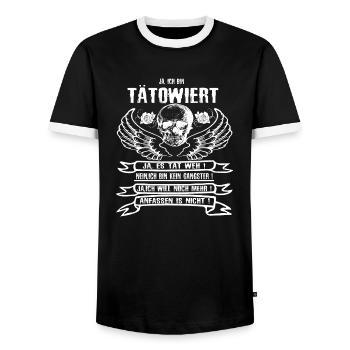tatoué - T-shirt contrasté Homme - noir/blanc - Devant - AI Model Female 172 light (172cm) & AI Model Male 178 light (178cm)