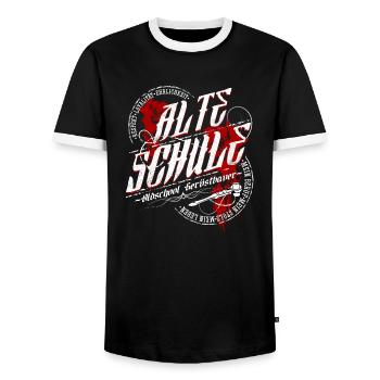 Gerüstbauer Shirt bedruckt in top Markenqualität - Männer Kontrast-T-Shirt - Schwarz/Weiß - Vorne - AI Model Female 172 light (172cm) & AI Model Male 178 light (178cm)