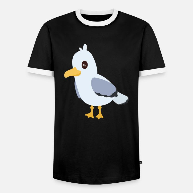 Möwe - Männer Kontrast-T-Shirt - Schwarz/Weiß