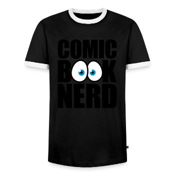 Nerd de bande dessinée - T-shirt contrasté Homme - noir/blanc - Devant - AI Model Female 172 light (172cm) & AI Model Male 178 light (178cm)
