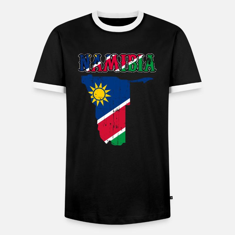 Namibia - Men's Ringer Shirt - black/white
