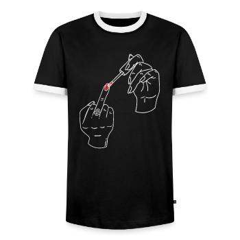 Feminismus Feministin Nagellack - Männer Kontrast-T-Shirt - Schwarz/Weiß - Vorne - AI Model Female 172 light (172cm) & AI Model Male 178 light (178cm)