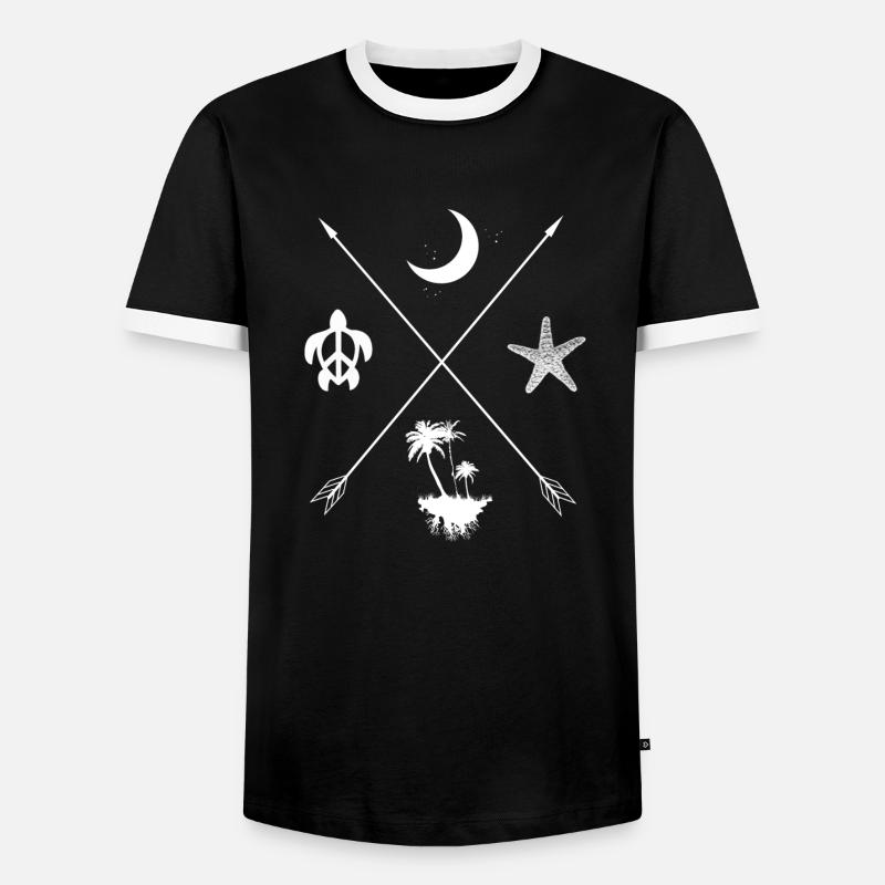 Himmlischen - Männer Kontrast-T-Shirt - Schwarz/Weiß