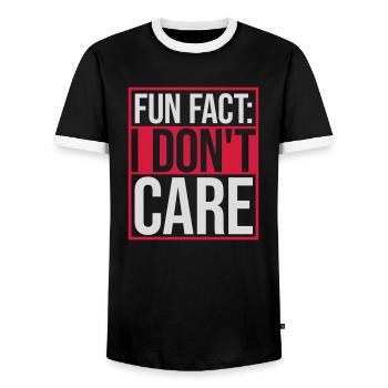 I don't care fact - Men's Ringer Shirt - black/white - Front - AI Model Female 172 light (172cm) & AI Model Male 178 light (178cm)