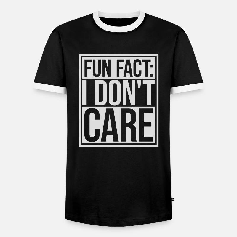 I don't care fact - Men's Ringer Shirt - black/white