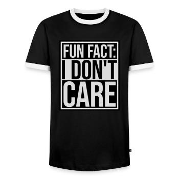 I dont care fact - Männer Kontrast-T-Shirt - Schwarz/Weiß - Vorne - AI Model Female 172 light (172cm) & AI Model Male 178 light (178cm)