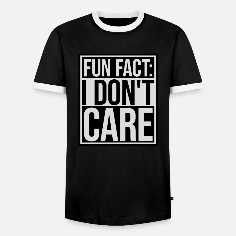 I don't care fact - Men's Ringer Shirt - black/white
