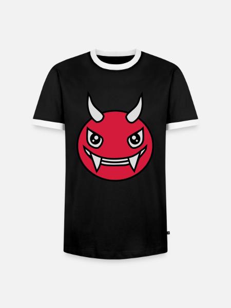 Design Face Evil Devil - Men's Ringer Shirt - black/white