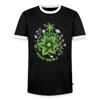 Vision durable - T-shirt contrasté Homme - noir/blanc - Devant - AI Model Female 172 light (172cm) & AI Model Male 178 light (178cm)