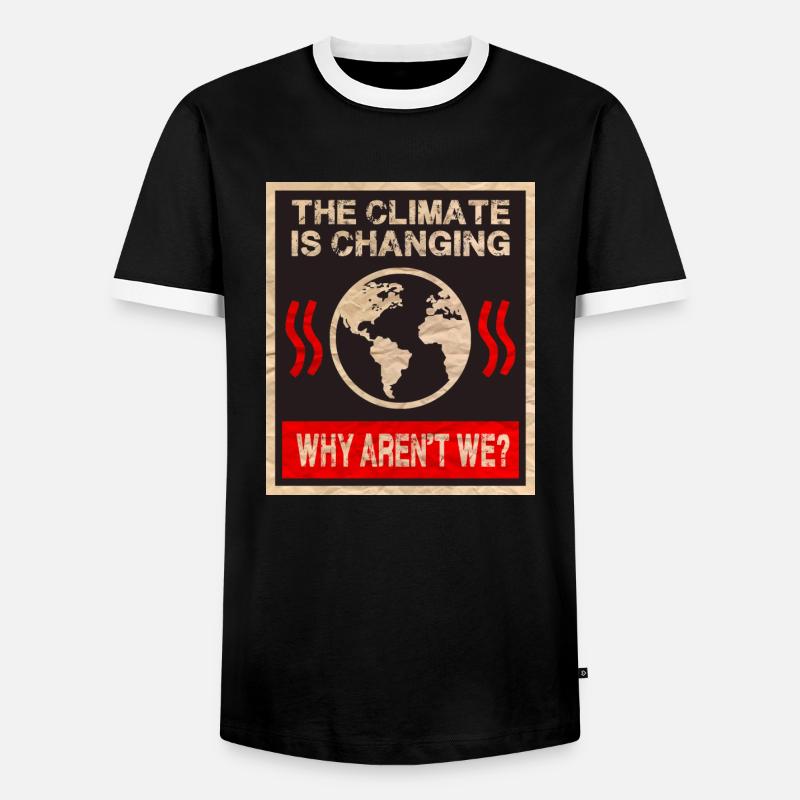 Climate change - Men's Ringer Shirt - black/white