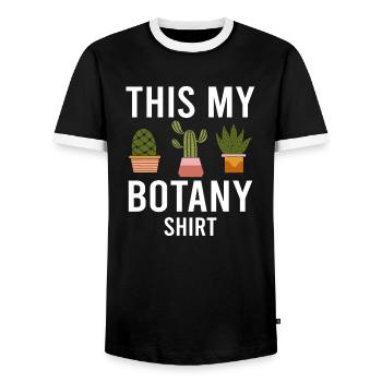 Botany Botanical Botanik Vintage Blumen Pflanzen - Männer Kontrast-T-Shirt - Schwarz/Weiß - Vorne - AI Model Female 172 light (172cm) & AI Model Male 178 light (178cm)