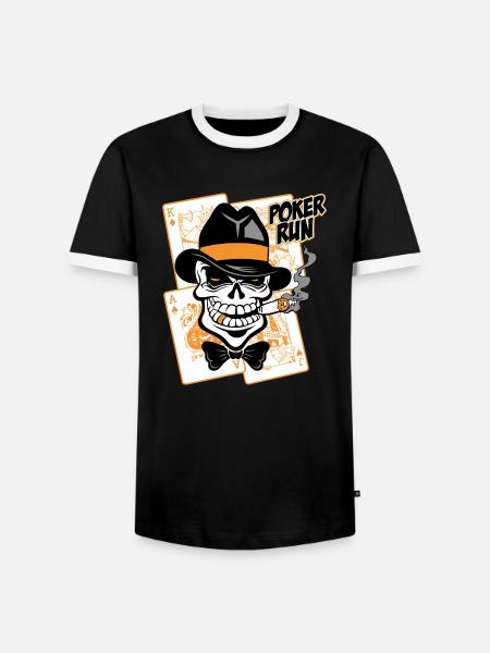 poker run - Männer Kontrast-T-Shirt - Schwarz/Weiß