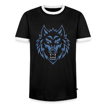 Loup 2024 03 - T-shirt contrasté Homme - noir/blanc - Devant - AI Model Female 172 light (172cm) & AI Model Male 178 light (178cm)