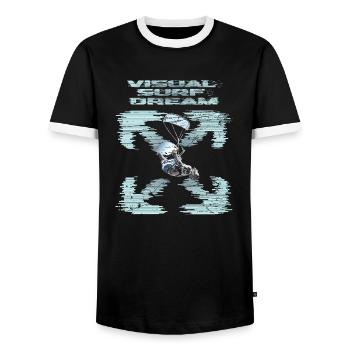 Rêve visuel de kitesurf - T-shirt contrasté Homme - noir/blanc - Devant - AI Model Female 172 light (172cm) & AI Model Male 178 light (178cm)