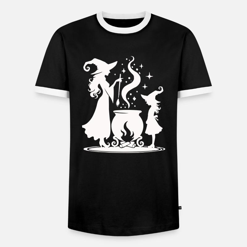 Witch Cauldron - Men's Ringer Shirt - black/white