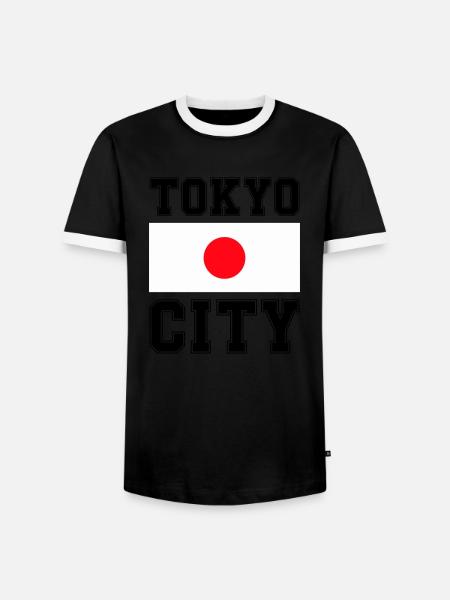Tokyo City, Japan - Men's Ringer Shirt - black/white