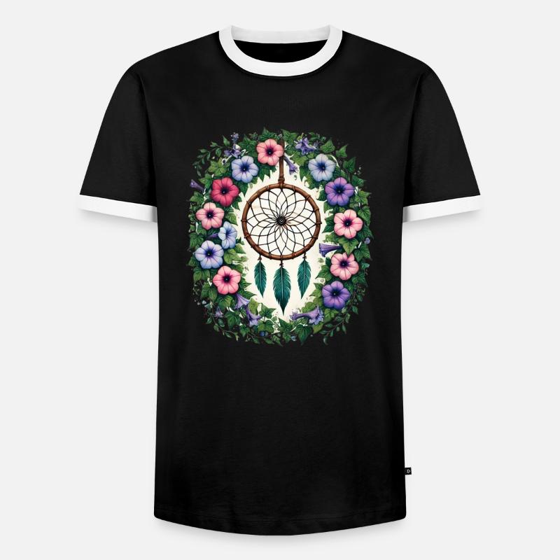 Boho Dreamcatcher Magic - Men's Ringer Shirt - black/white